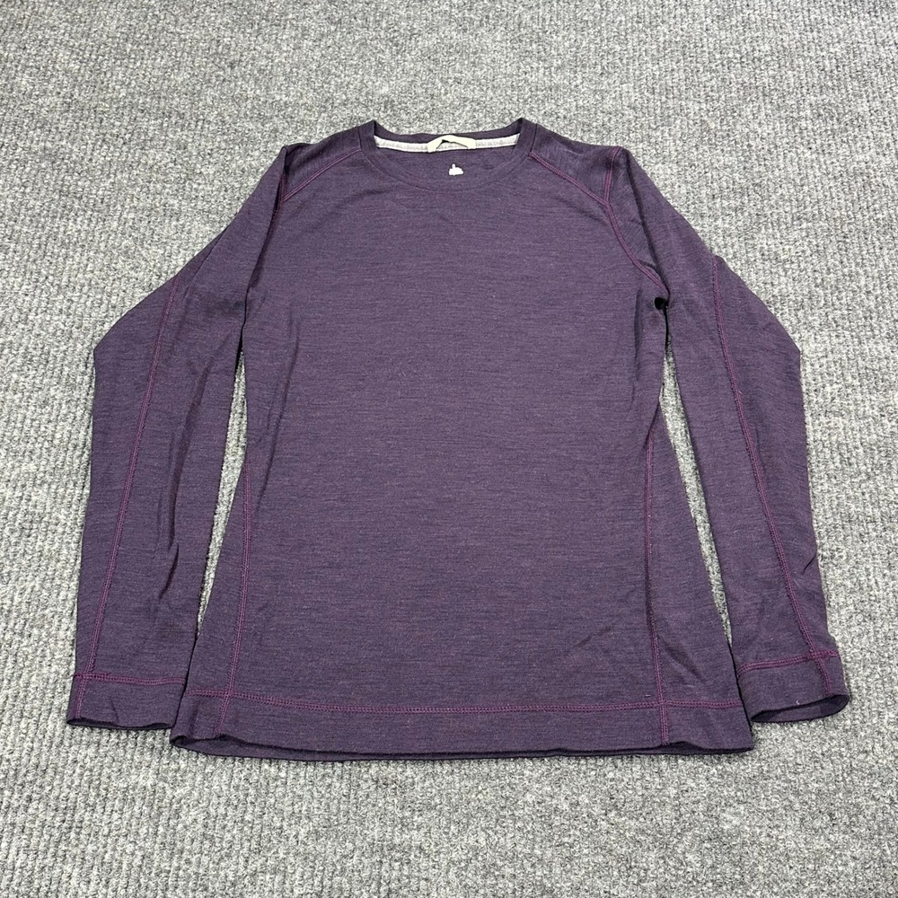 Smartwool Top Women's Large Purple 100% Merino Wool Long Sleeve Base Layer Ski